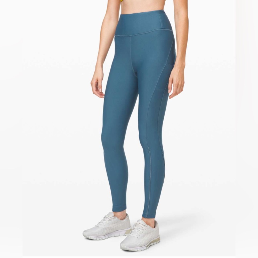 Lululemon Flurry Up Super High Rise Tech Fleece Tight, Petrol Blue, 8